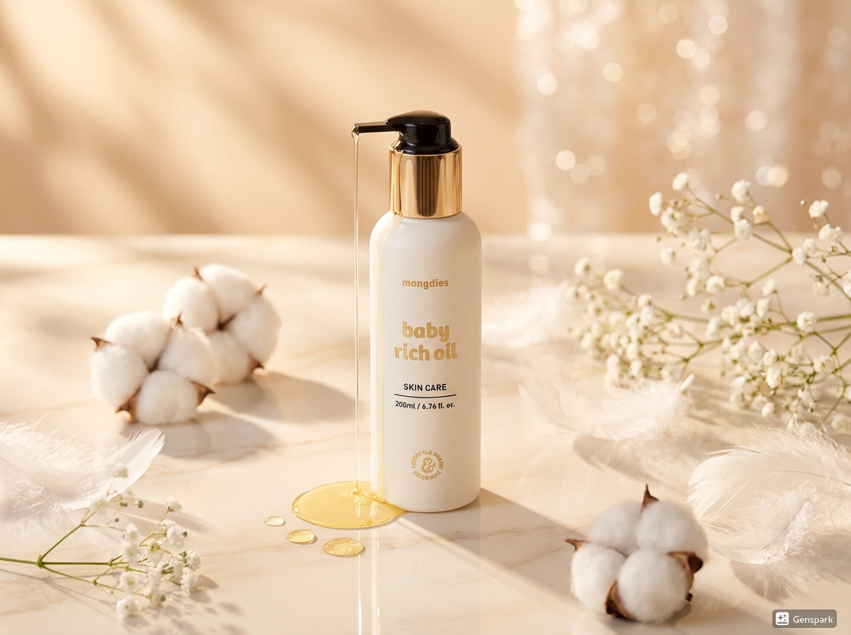 Mongdies Baby Rich Oil 200ml | Newborn Massage & Body Oil | EWG Green