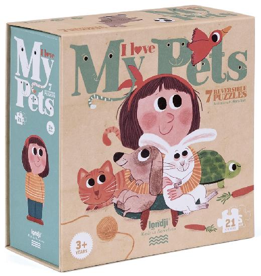 Londji I Love My Pets - 7 Reversible Puzzles | Ages 3+