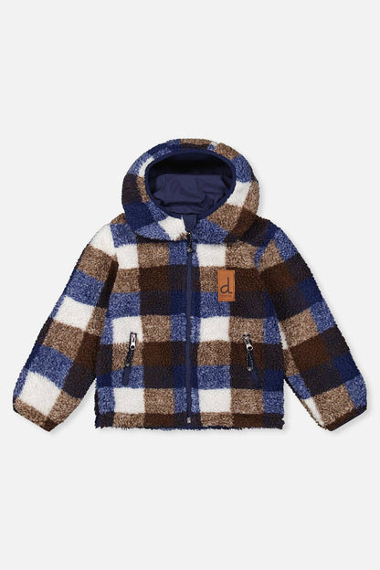 [Pre-order] Reversible Mid-Season Jacket Dark Blue And Brown