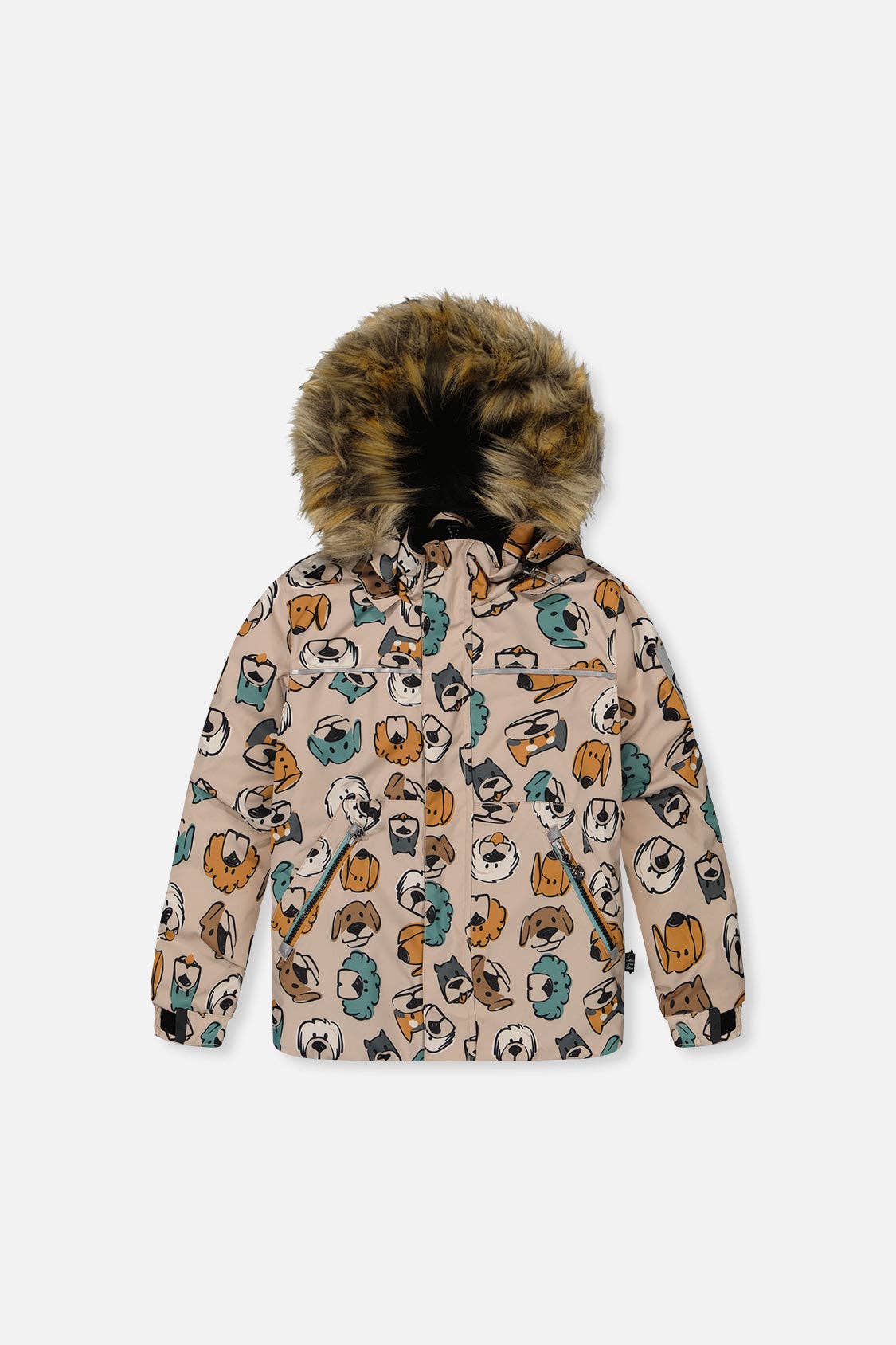 [Pre-order] Two Piece Discover Snowsuit Beige Printed With Dogs