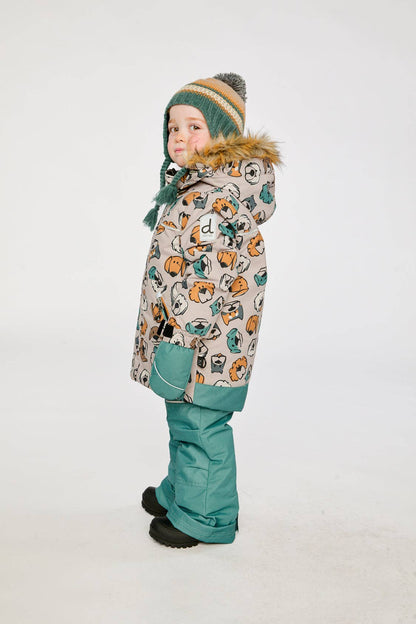 [Pre-order] Two Piece Discover Snowsuit Beige Printed With Dogs