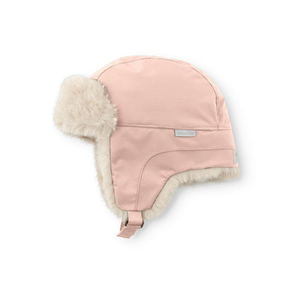 MINI A TURE MATCRISTER teddy lined winter hood - Adobe Rose - side view