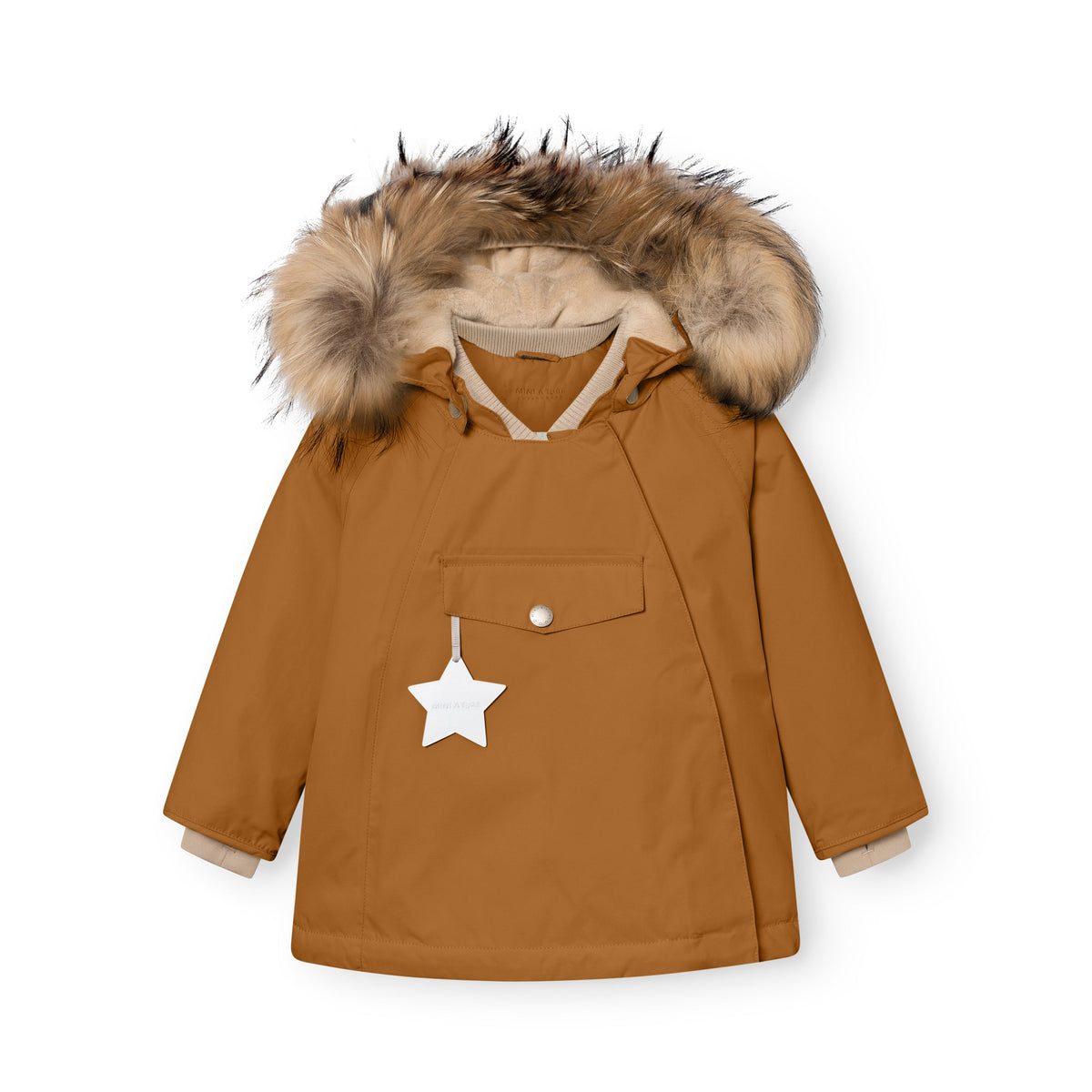 MINI A TURE MATWANG winter jacket fur - Brown Sugar - front