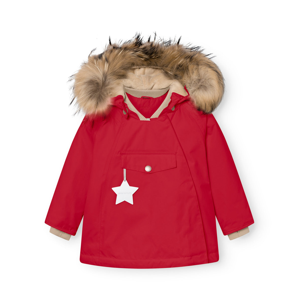 MINI A TURE MATWANG winter jacket fur - Chili Pepper - front
