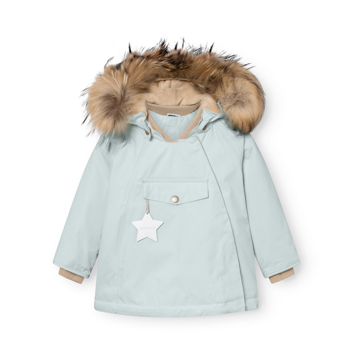 MINI A TURE MATWANG winter jacket fur - Baby Blue - front