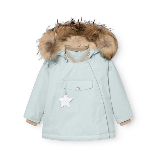 MINI A TURE MATWANG winter jacket fur - Baby Blue - front