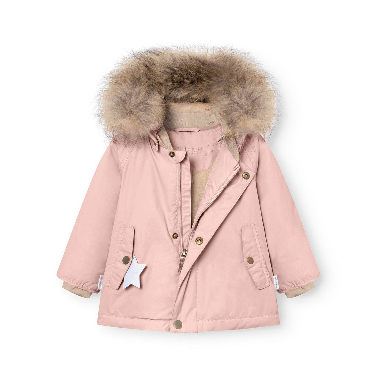 MINI A TURE MATWALLY winter jacket fur - Adobe Rose - detail