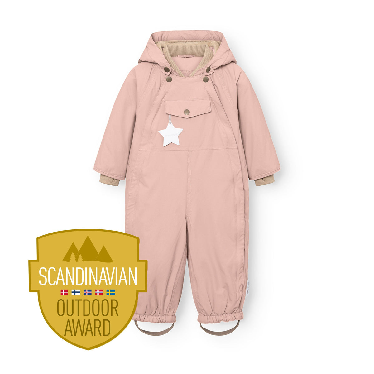 MINI A TURE MATWISTI fleece lined snowsuit - Adobe Rose - front