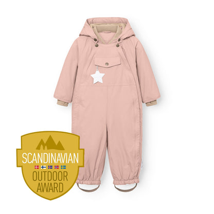 MINI A TURE MATWISTI fleece lined snowsuit - Adobe Rose - front