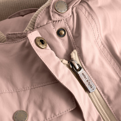 MINI A TURE MATWISTI snowsuit - Adobe Rose - snap buttons and zip detail