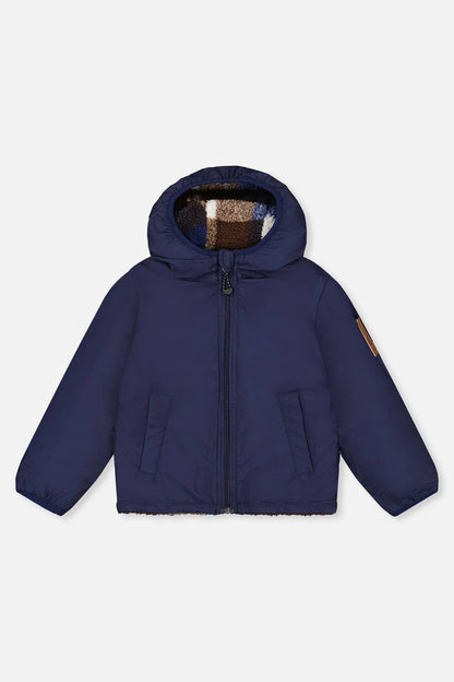 [Pre-order] Reversible Mid-Season Jacket Dark Blue And Brown