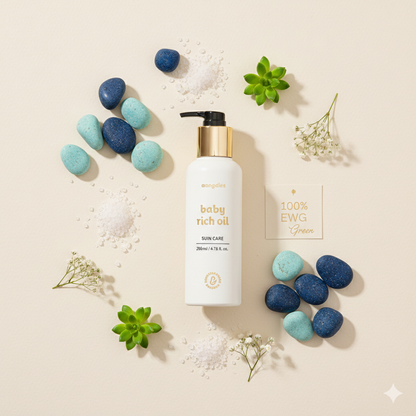 Mongdies Baby Rich Oil 200ml | Newborn Massage & Body Oil | EWG Green