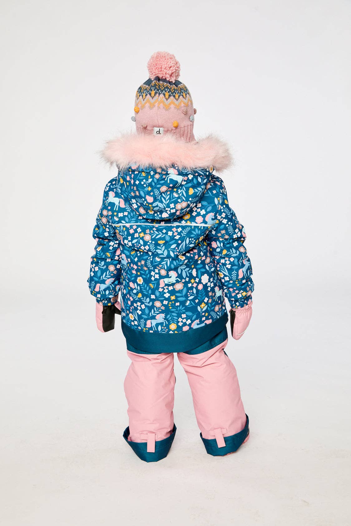 [Pre-order] Two Piece Discover Snowsuit Blue And Pink Unicorn Print