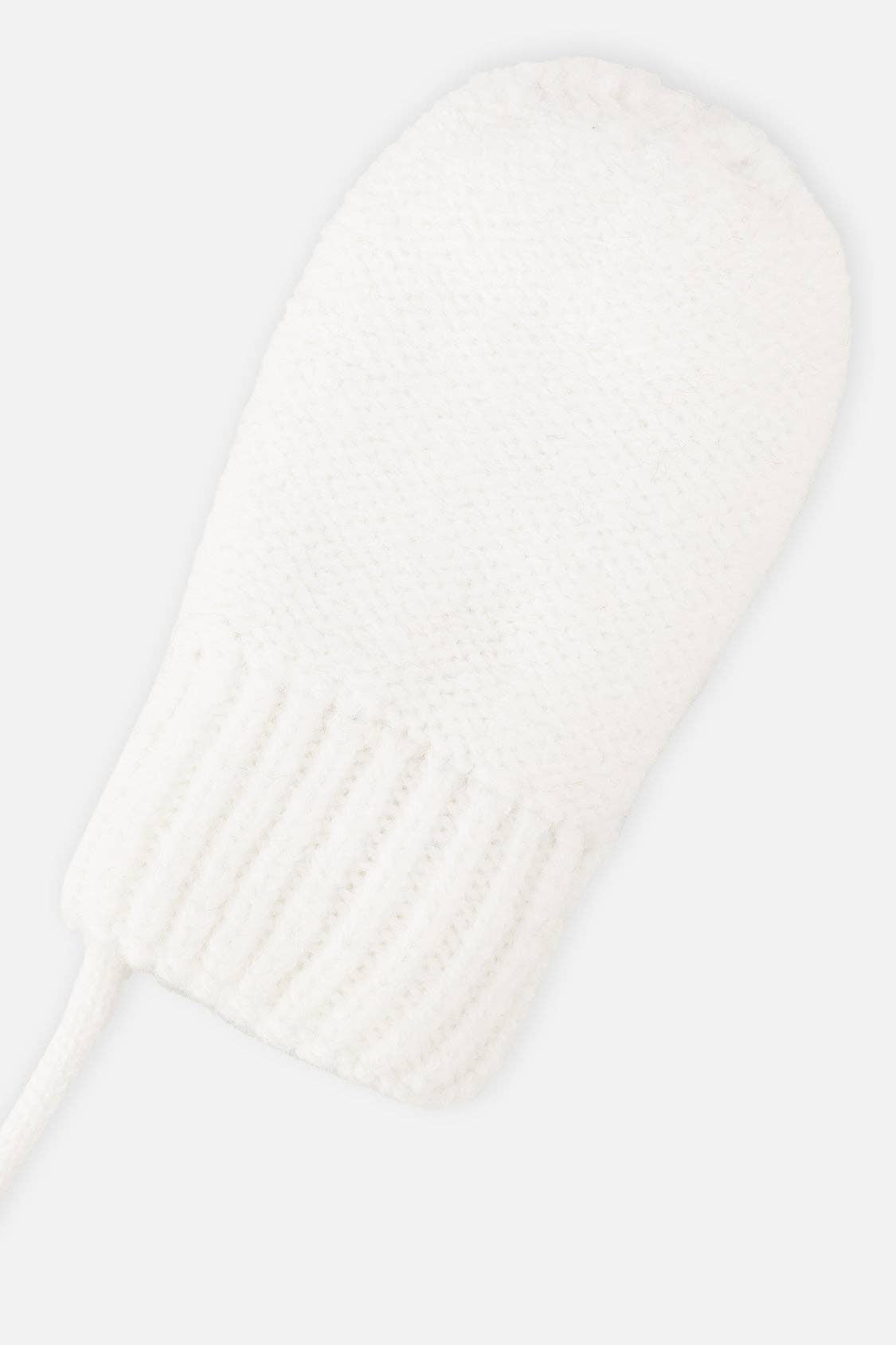 [Pre-order] Infant Knit Mittens With String Off-White