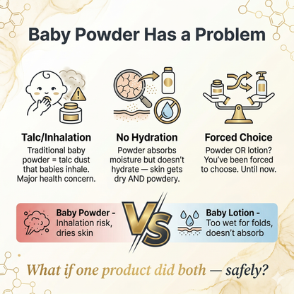 Mongdies Baby Powder Lotion 100g | Talc-Free Corn Starch | 6-Layer Ceramide | Diaper Area Protection