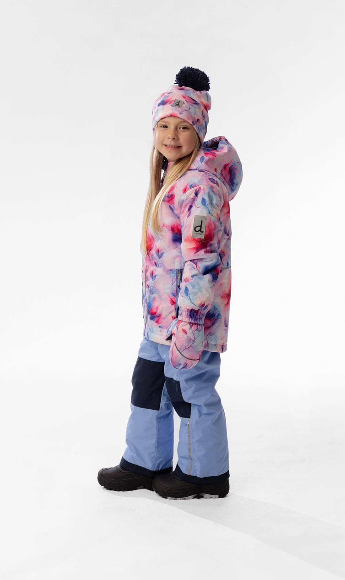 [Pre-order] Light Weight Two Piece Chill Snowsuit Mauve Printed Flowers