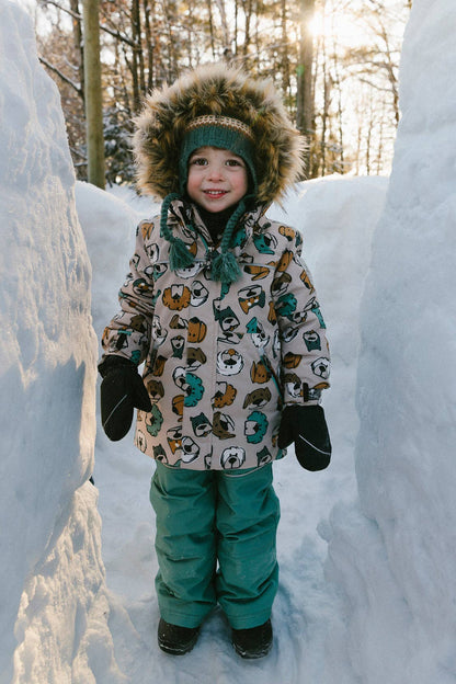 [Pre-order] Two Piece Discover Snowsuit Beige Printed With Dogs