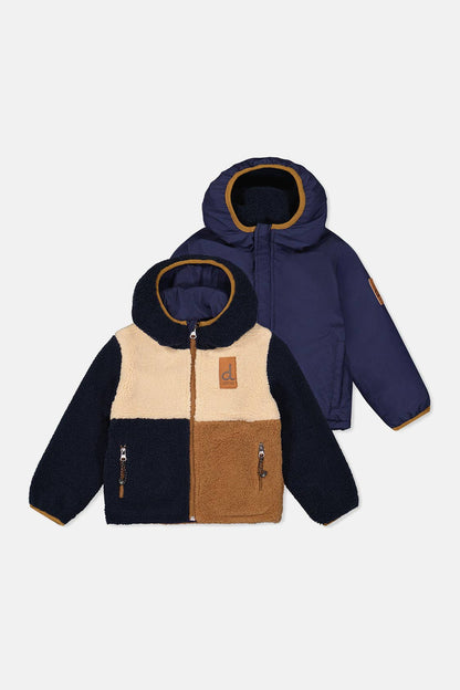 [Pre-order] Reversible Mid-Season Jacket Dark Blue, Beige And Brown