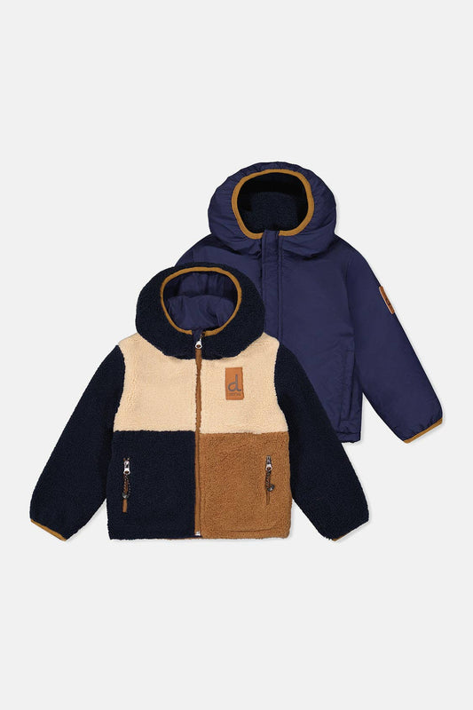 [Pre-order] Reversible Mid-Season Jacket Dark Blue, Beige And Brown