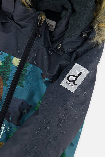 [Pre-order] Kids One Piece Discover Snowsuit Blue Bear Print