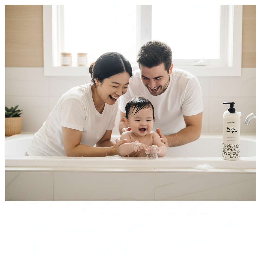 Mongdies Baby Bath & Shampoo 400ml | 2-in-1 Liquid Wash | Tear-Free | EWG Green