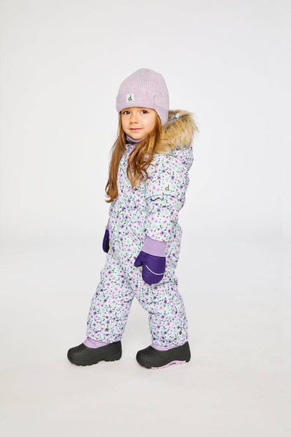 [Pre-order] Baby Original One Piece Puffy Snowsuit Purple Mini Flowers