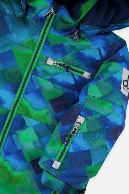 [Pre-order] Two Piece Play Snowsuit Blue And Green Checkered Print With Navy Pants