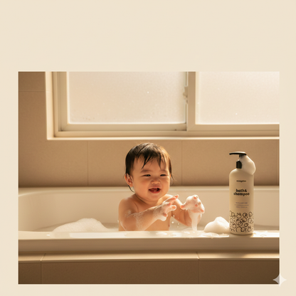 Mongdies Baby Bath & Shampoo 400ml | 2-in-1 Liquid Wash | Tear-Free | EWG Green