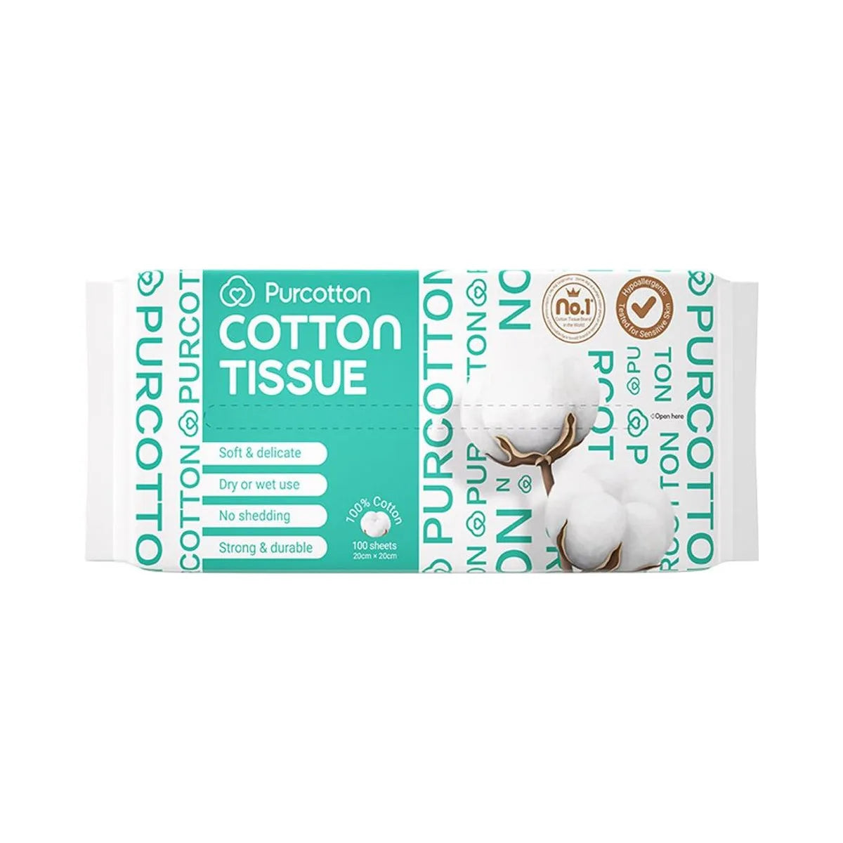 Purcotton 100% Cotton Tissues 100 sheets
