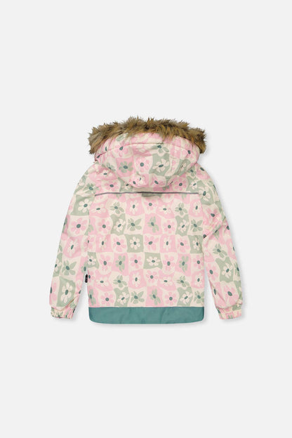 [Pre-order] Two Piece Discover Snowsuit White With Retro Pink Print