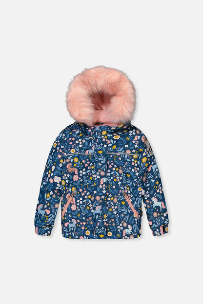 [Pre-order] Two Piece Discover Snowsuit Blue And Pink Unicorn Print