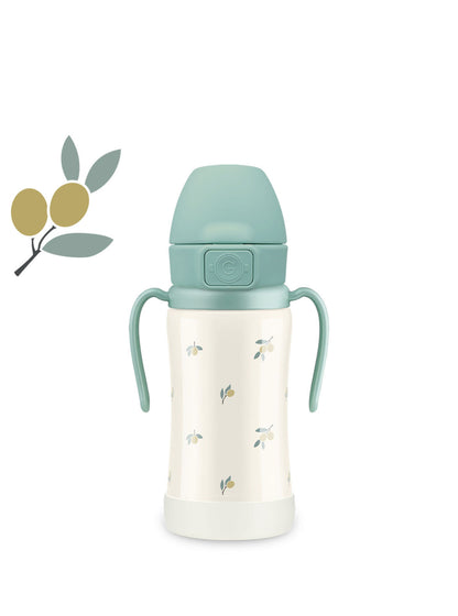 GROSMIMI Stainless Steel Straw Cup 300ml | Insulated Toddler Water Bottle