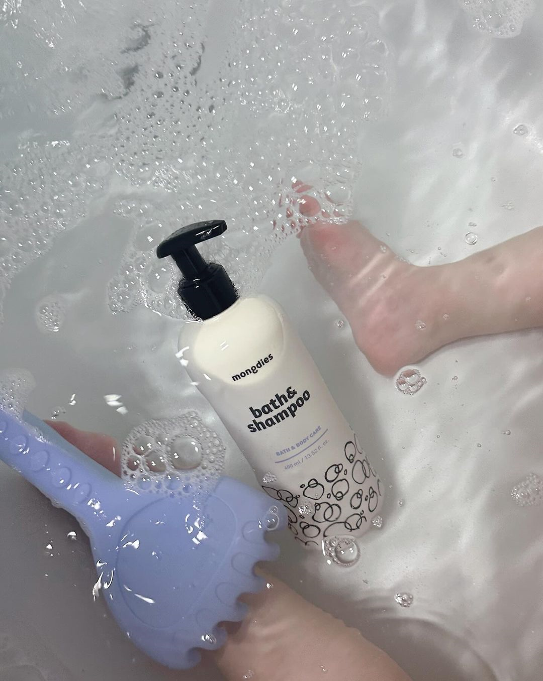 Mongdies Baby Bath & Shampoo 400ml | 2-in-1 Liquid Wash | Tear-Free | EWG Green