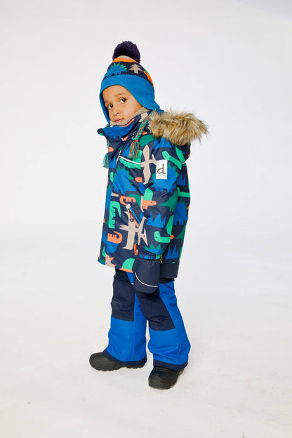 [Pre-order] Two Piece Discover Snowsuit Blue Dinosaur Print