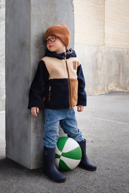 [Pre-order] Baby Reversible Mid-Season Jacket Dark Blue, Beige And Brown