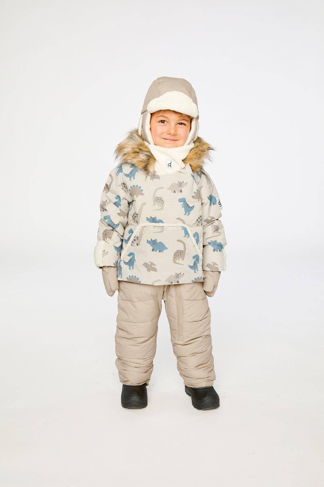 [Pre-order] Baby Snug One Piece Snowsuit Blue Dinosaur Print