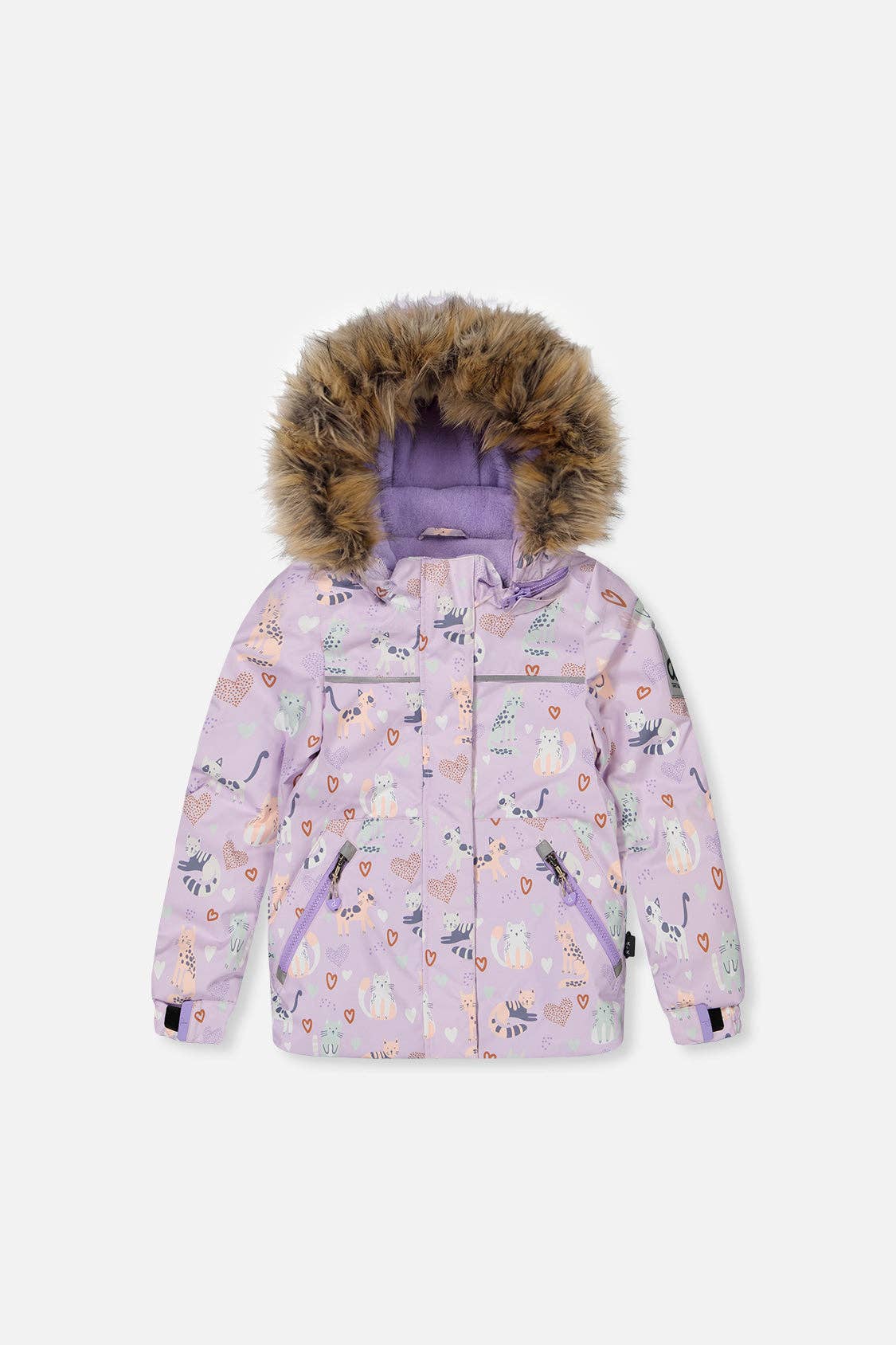 [Pre-order] Two Piece Discover Snowsuit Purple Printed Cats