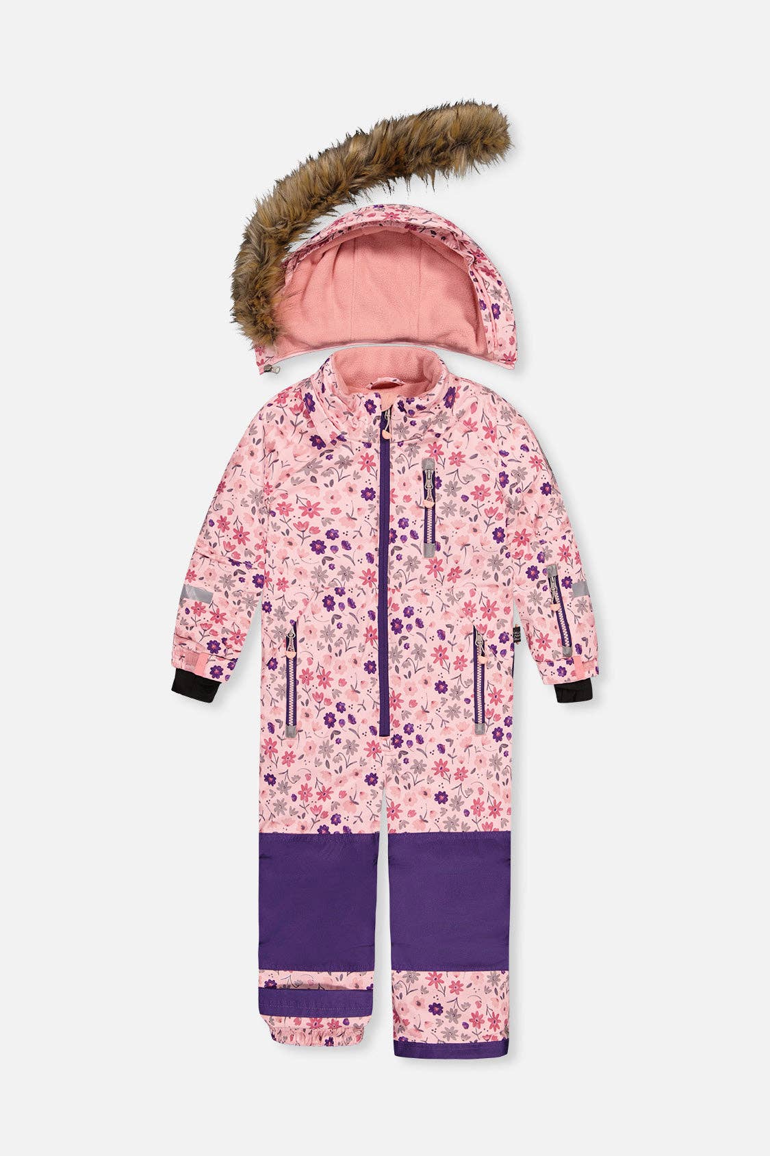 [Pre-order] Kids One Piece Play Snowsuit Pink Mini Flower Print