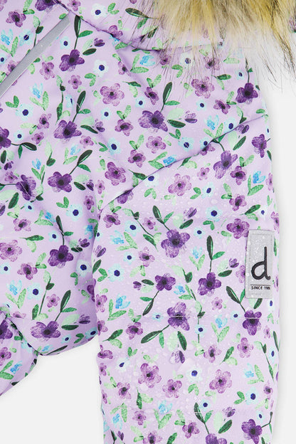 [Pre-order] Baby Original One Piece Puffy Snowsuit Purple Mini Flowers