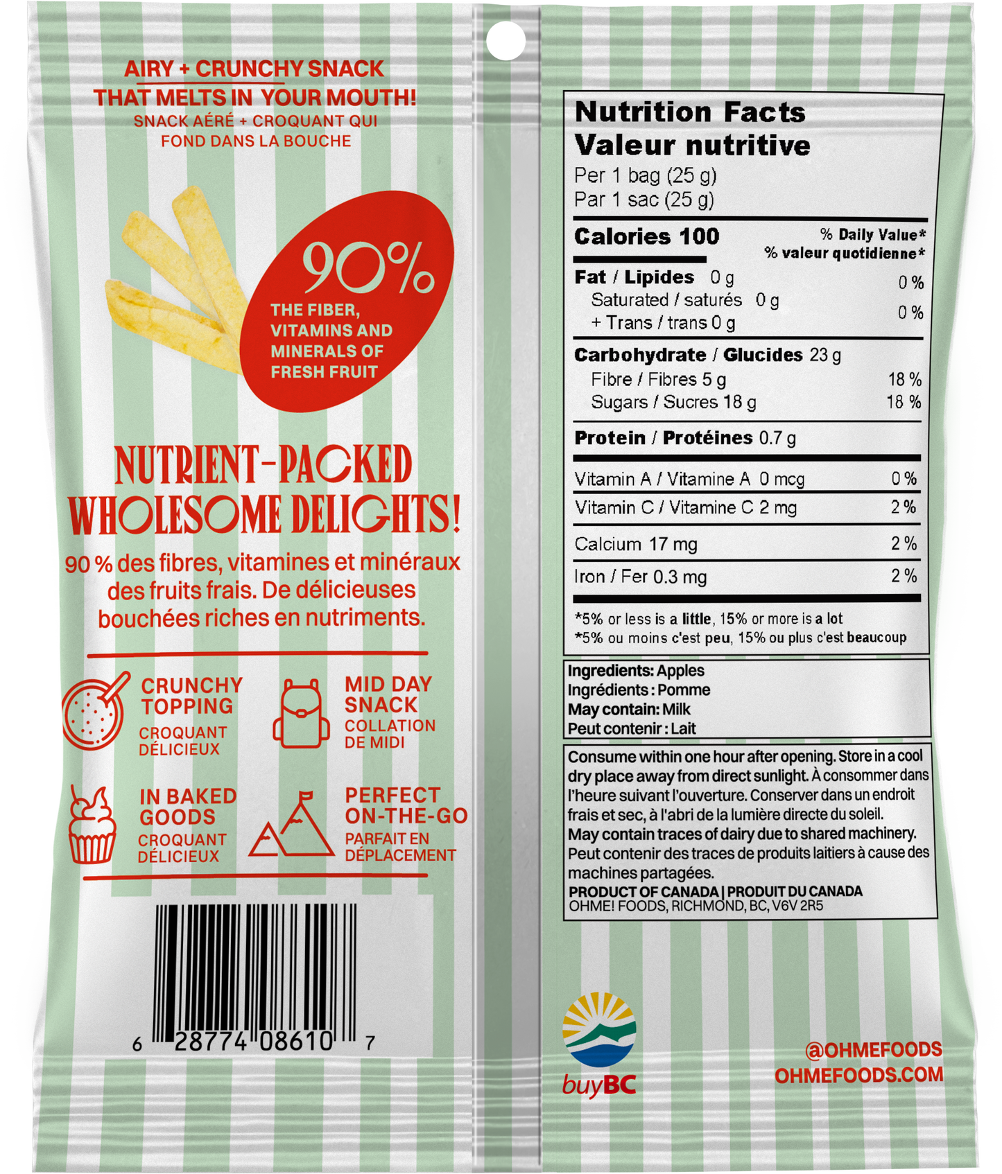 OHME Apple Fries (Snack Size)