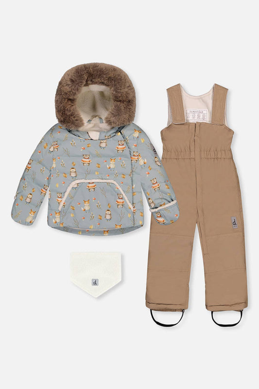 [Pre-order] Baby Two Piece Snowsuit Blue Animal Print