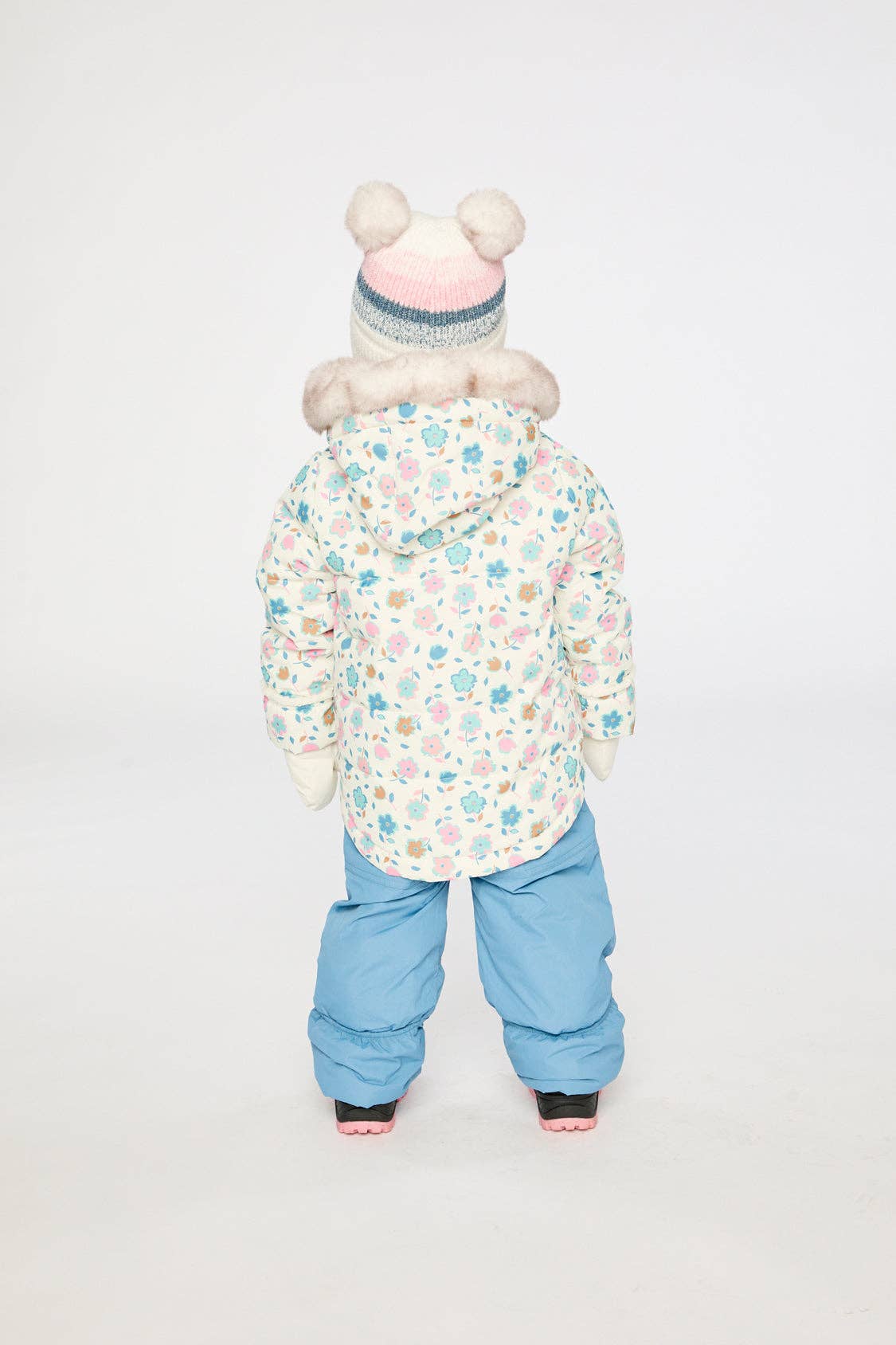 [Pre-order] Baby Two Piece Snowsuit White With Floral Print