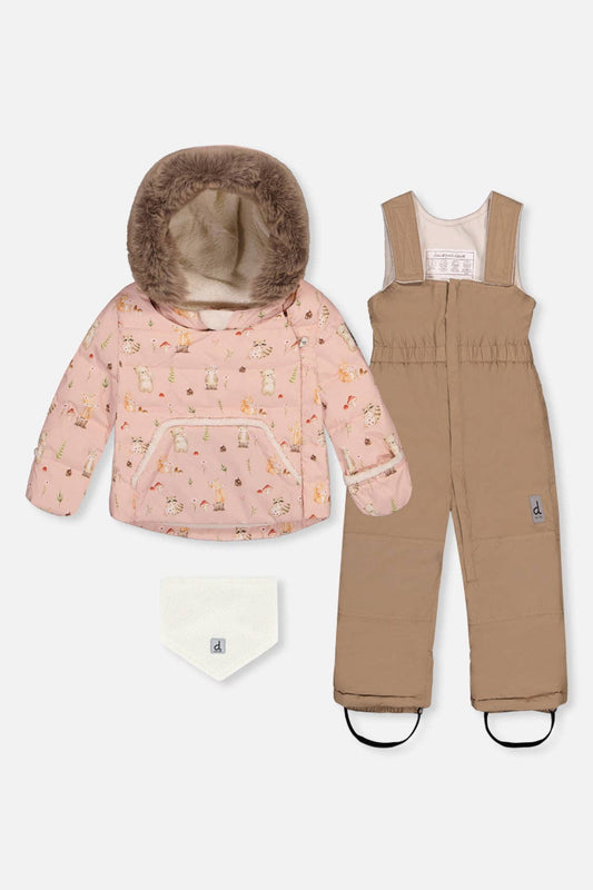 [Pre-order] Baby Two Piece Snowsuit Pink Animal Print