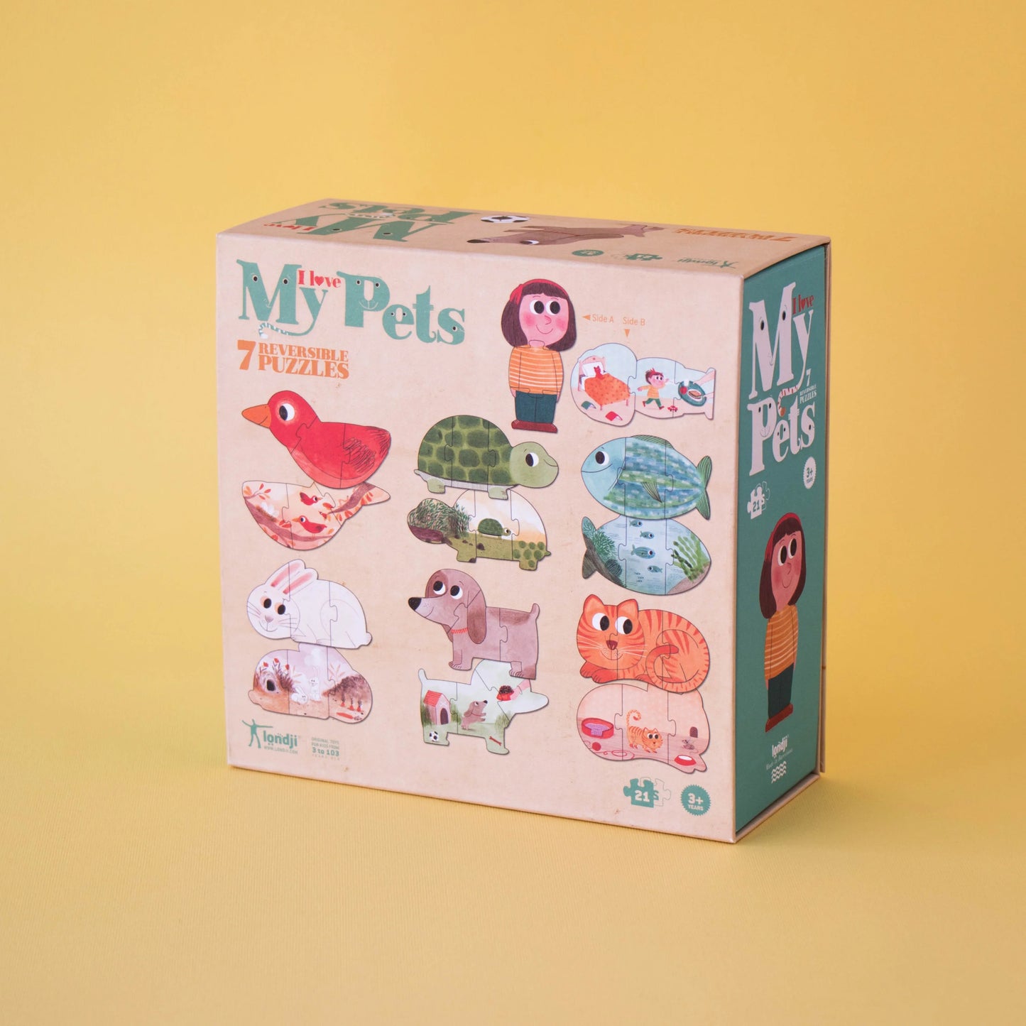 Londji I Love My Pets - 7 Reversible Puzzles | Ages 3+