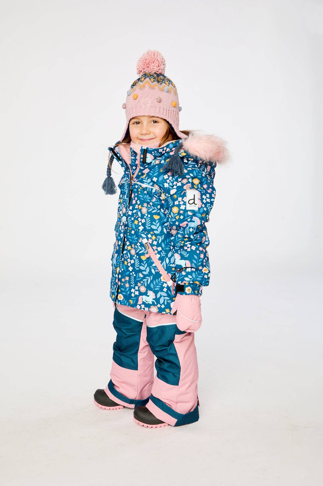 [Pre-order] Two Piece Discover Snowsuit Blue And Pink Unicorn Print