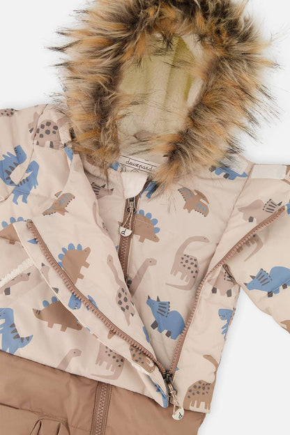 [Pre-order] Baby Snug One Piece Snowsuit Blue Dinosaur Print