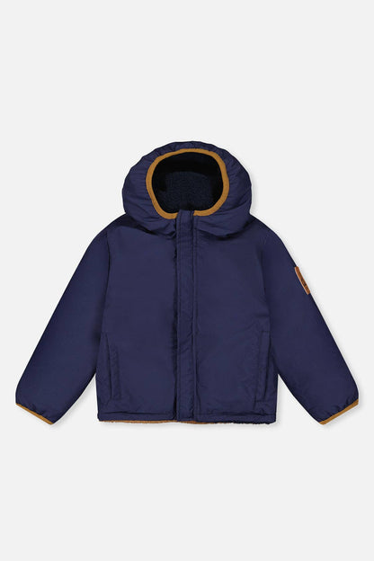 [Pre-order] Reversible Mid-Season Jacket Dark Blue, Beige And Brown