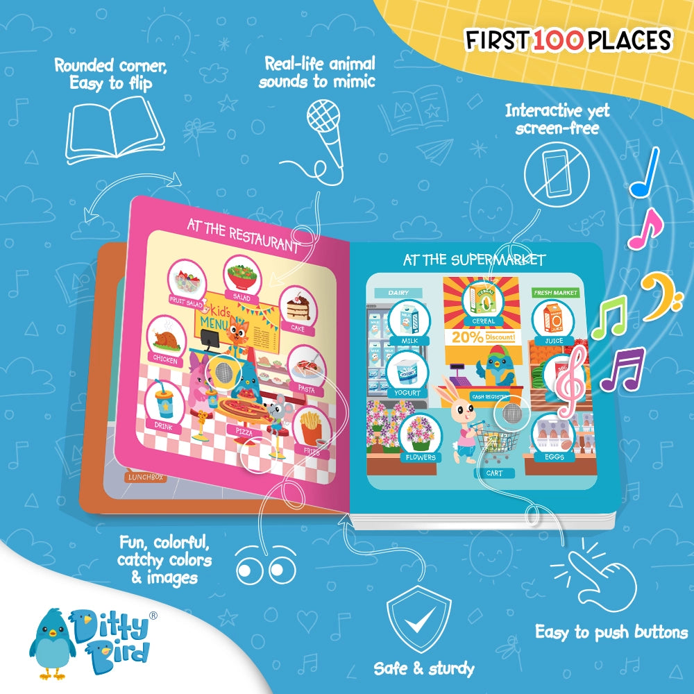 Ditty Bird Baby Sound Vocabulary Book: First 100 Places