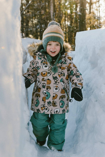 [Pre-order] Two Piece Discover Snowsuit Beige Printed With Dogs