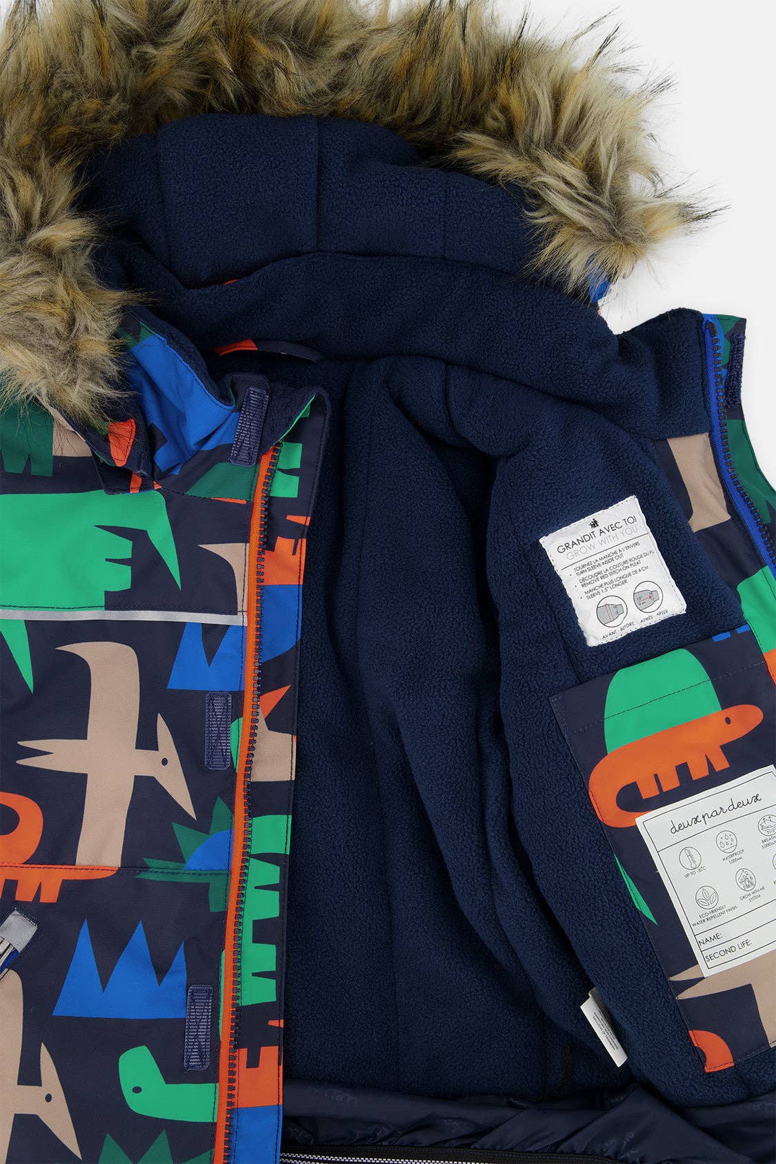 [Pre-order] Two Piece Discover Snowsuit Blue Dinosaur Print